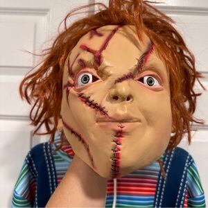 Chucky Horror Mask with Red Hair